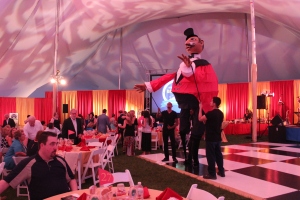 "Bert" the puppet served as Master of Ceremony.