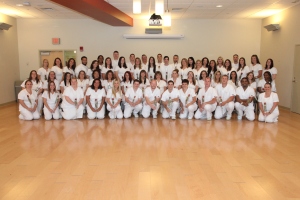 The 57 members of Goodwin College's 25th Nursing cohort.