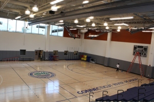 The gymnasium has capacity for the entire school. The ribbon-cutting ceremony will take place at center court on January 7.