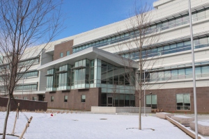 A side view of the new Connecticut River Academy, set to open in January.