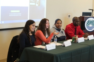Panelists described their experiences in college and the transition from high school to Goodwin College.